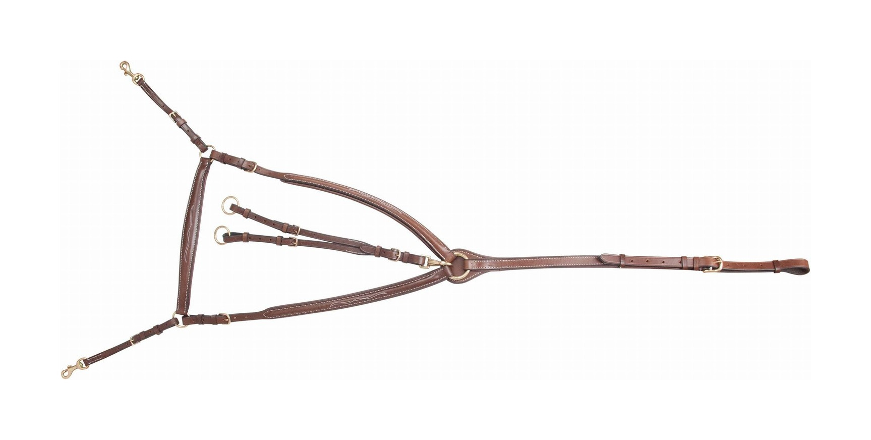 Peitoral reforçado com ponte T de T Havana escuro Castanho