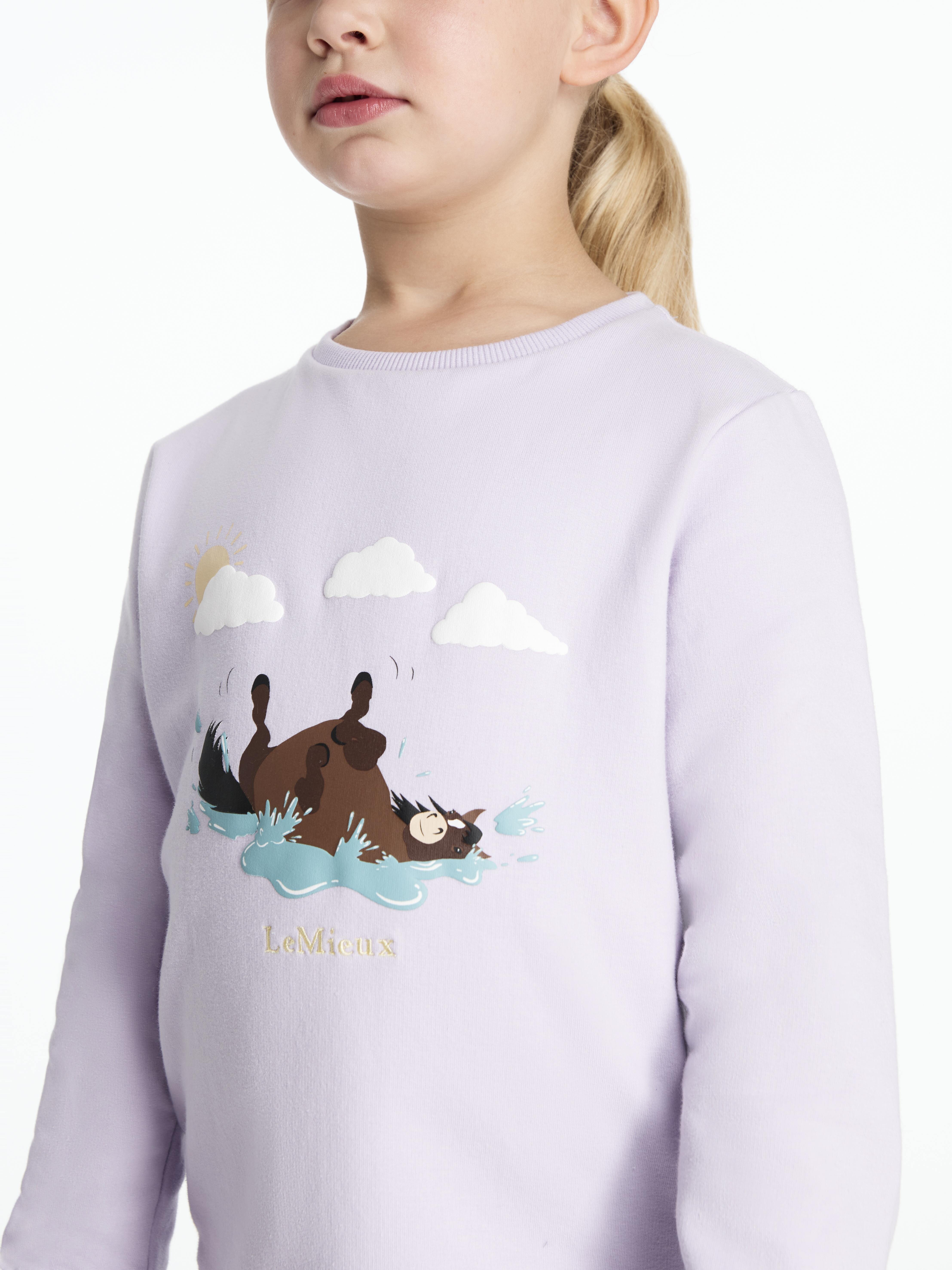 Camisola de manga comprida Mini LeMieux Poppy Lilás Violeta Camisola de manga comprida Mini LeMieux Poppy Lilás Violeta