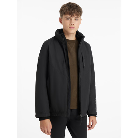 Casaco de equitação impermeável Team Young Rider para rapaz preto