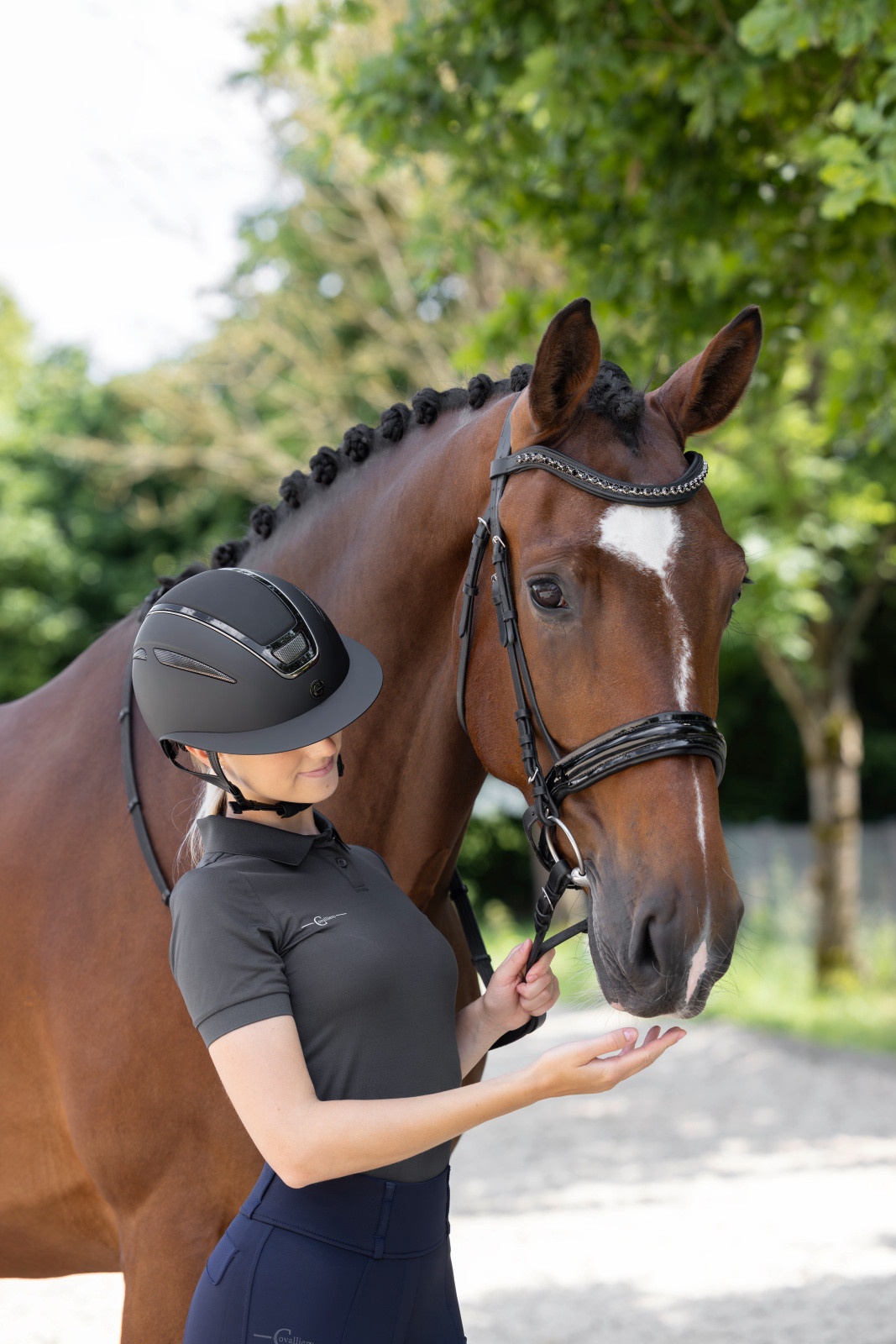 Capacete de equitação Elite Polo Covalliero Preto