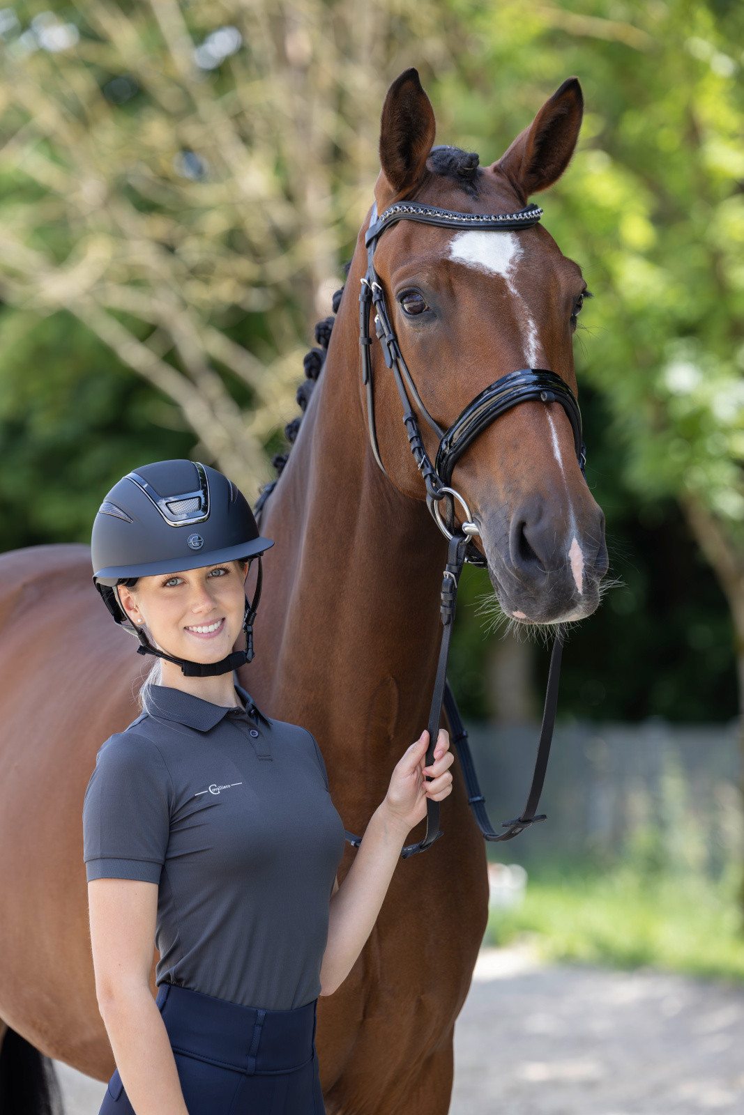 Capacete de equitação Elite Polo Covalliero Preto