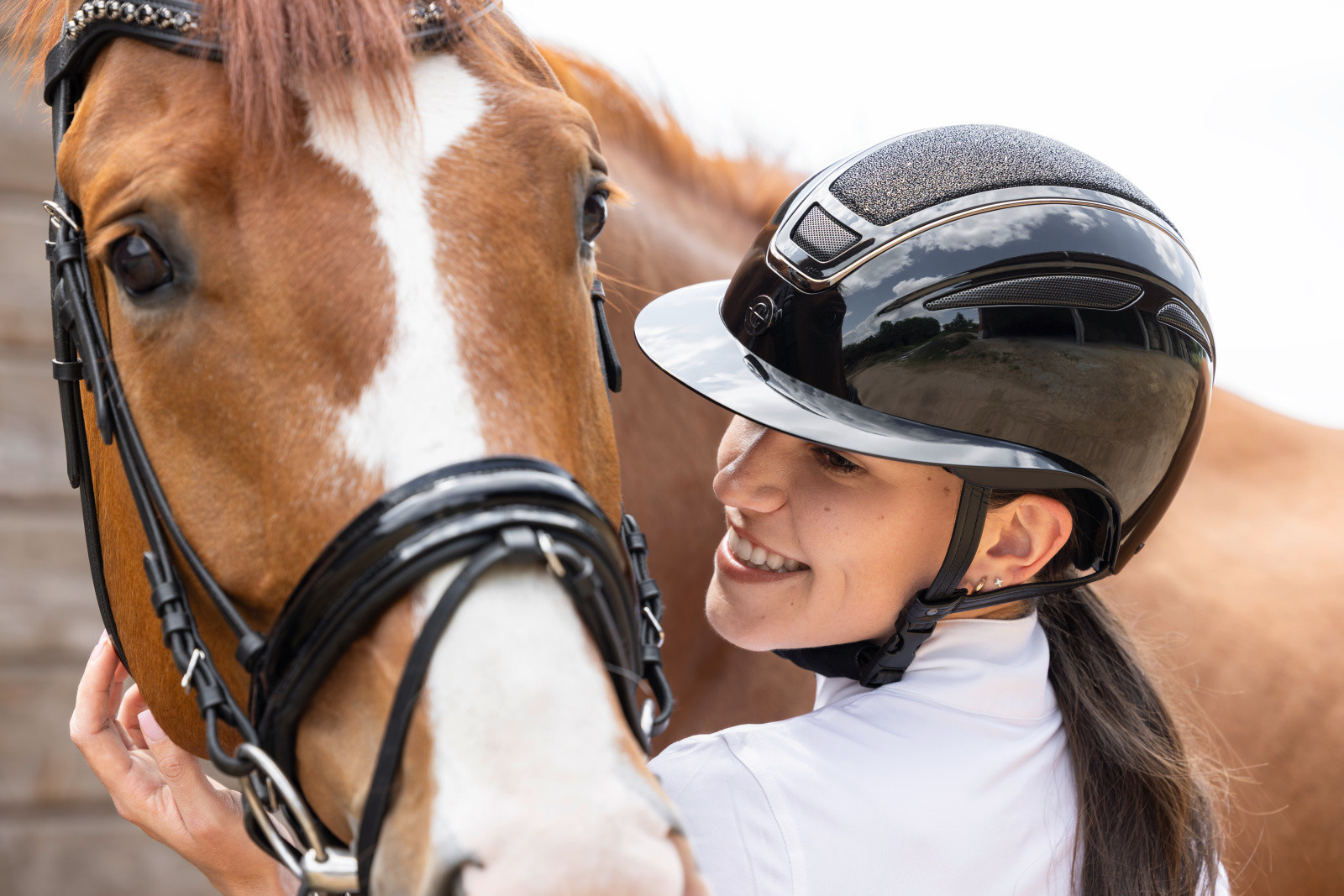 Capacete de equitação Elite Polo Covalliero Lacado preto