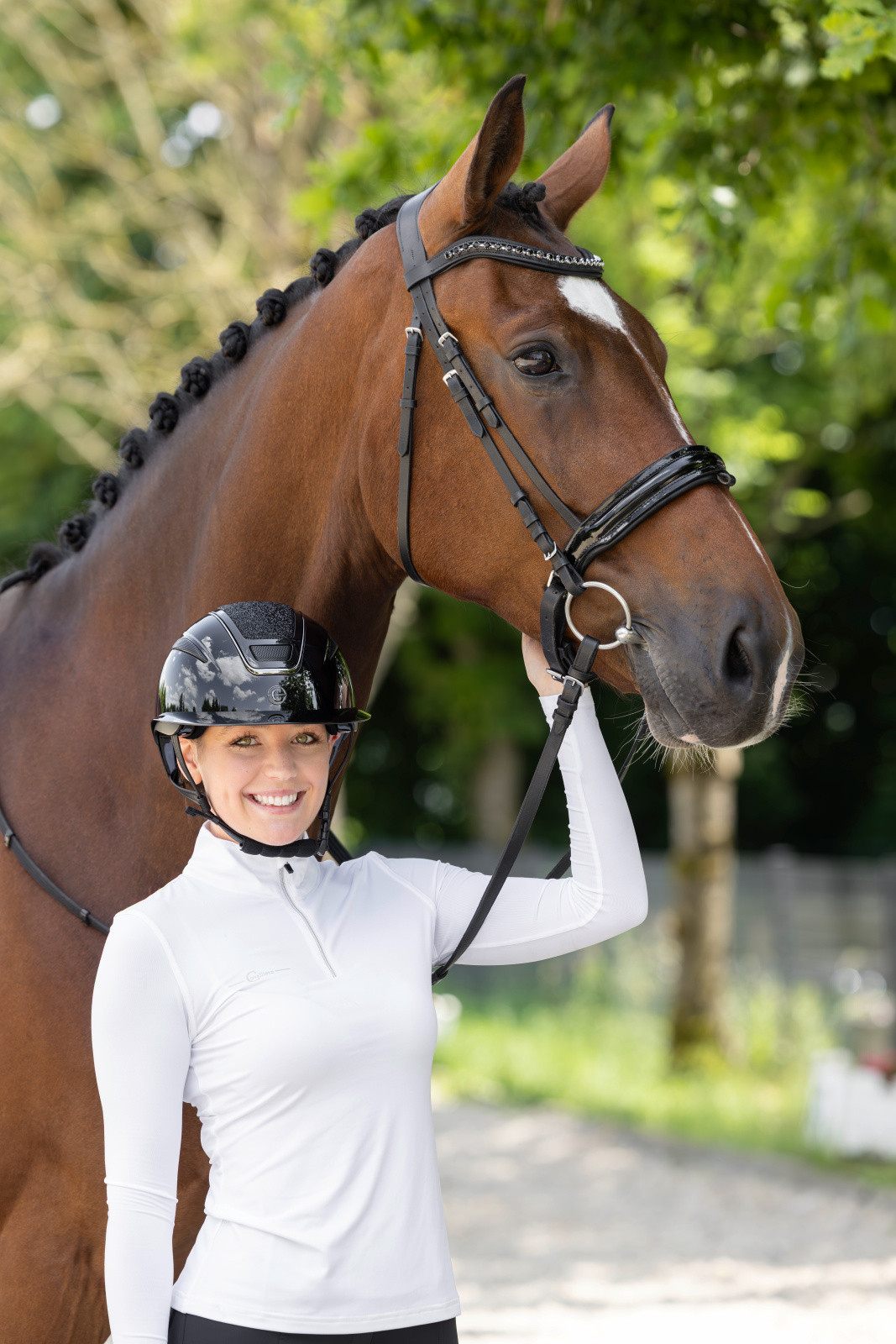 Capacete de equitação Elite Polo Covalliero Lacado preto