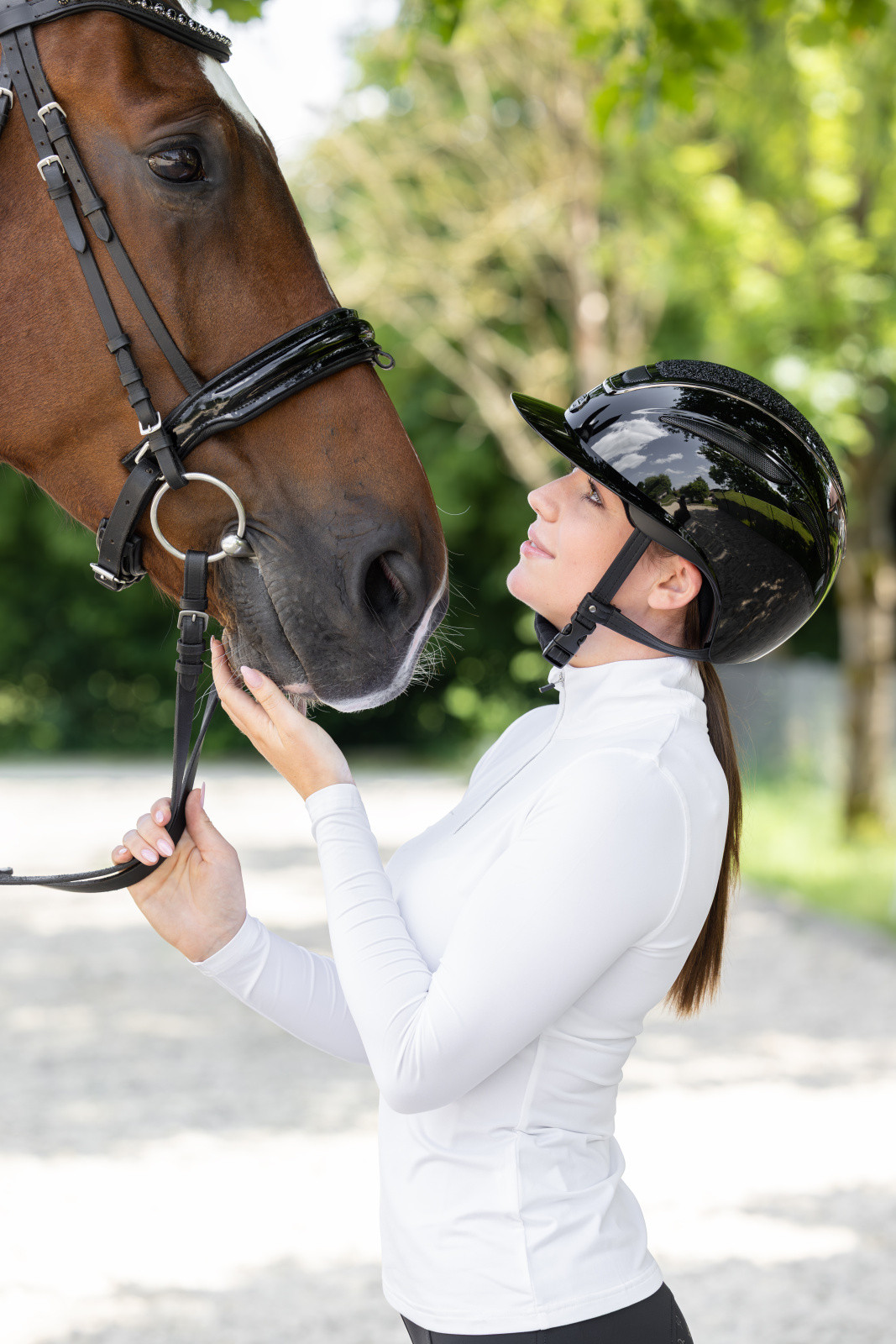 Capacete de equitação Elite Polo Covalliero Lacado preto