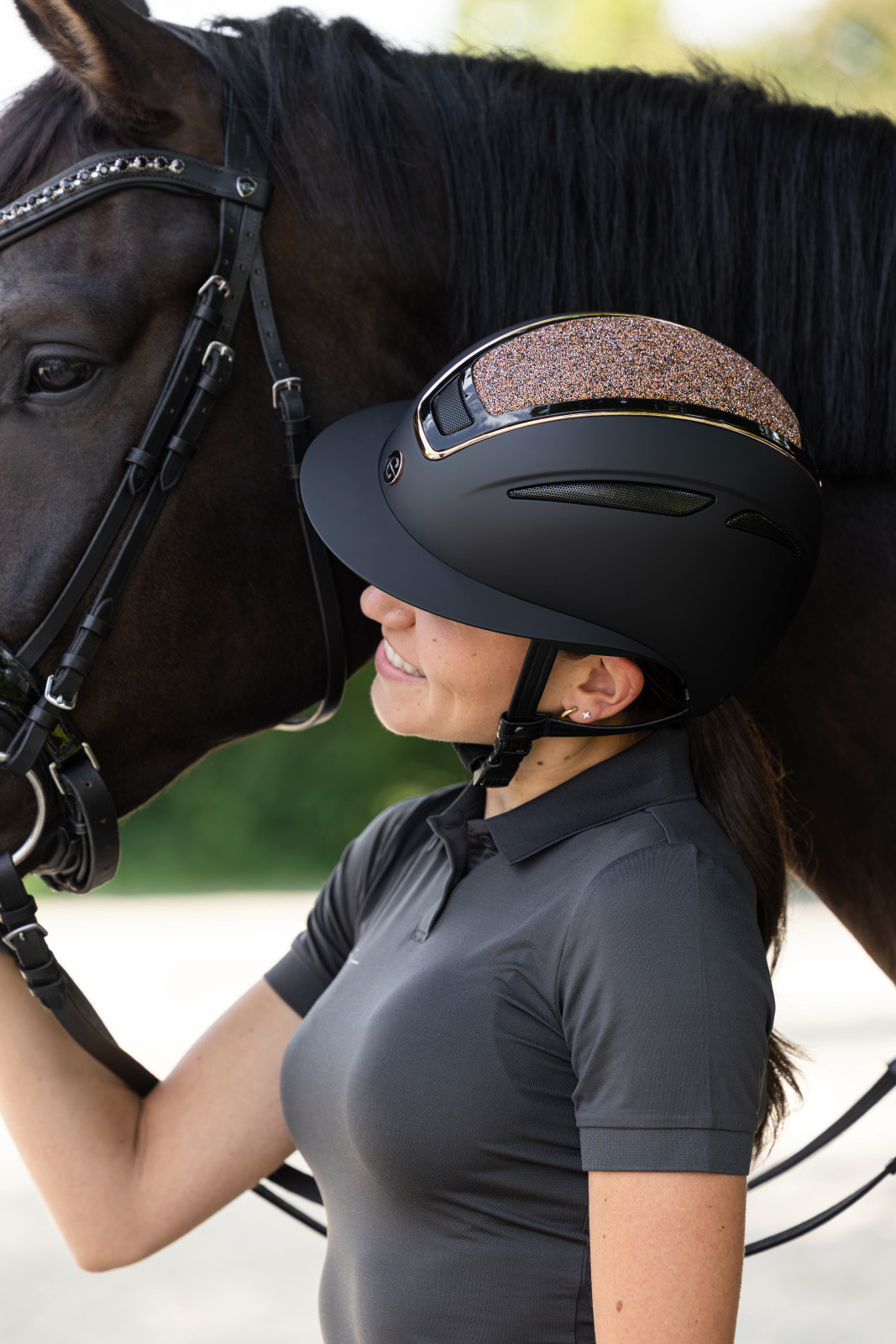 Capacete de equitação Elite Polo Covalliero Ouro rosé