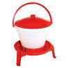 Balde-bebedouro para aves Kerbl Hobbyfarming - Vermelho / branco