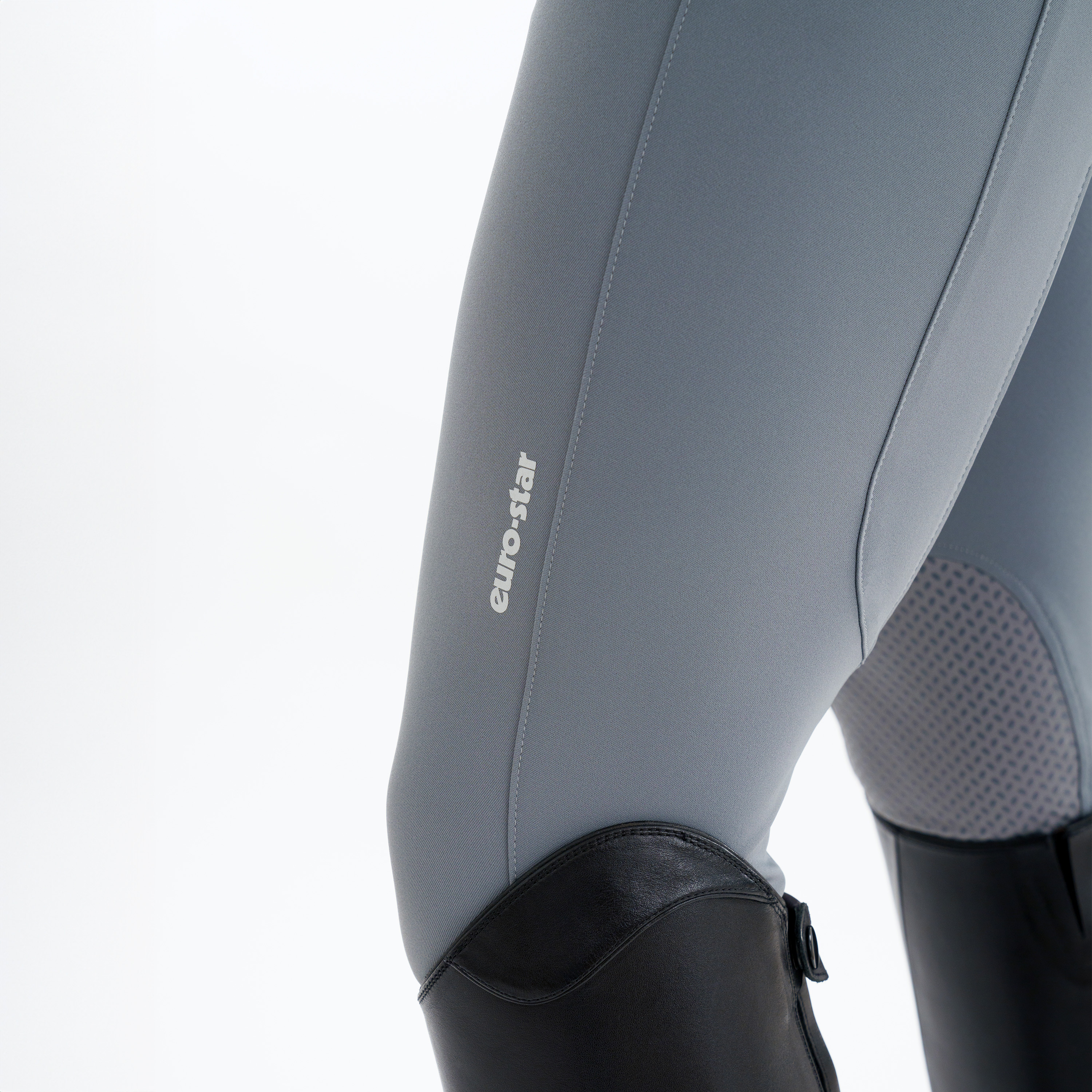 Calças de equitação Euro-Star Camillo original grip nos joelhos masculino Titânio Cinzento Calças de equitação Euro-Star Camillo original grip nos joelhos masculino Titânio Cinzento