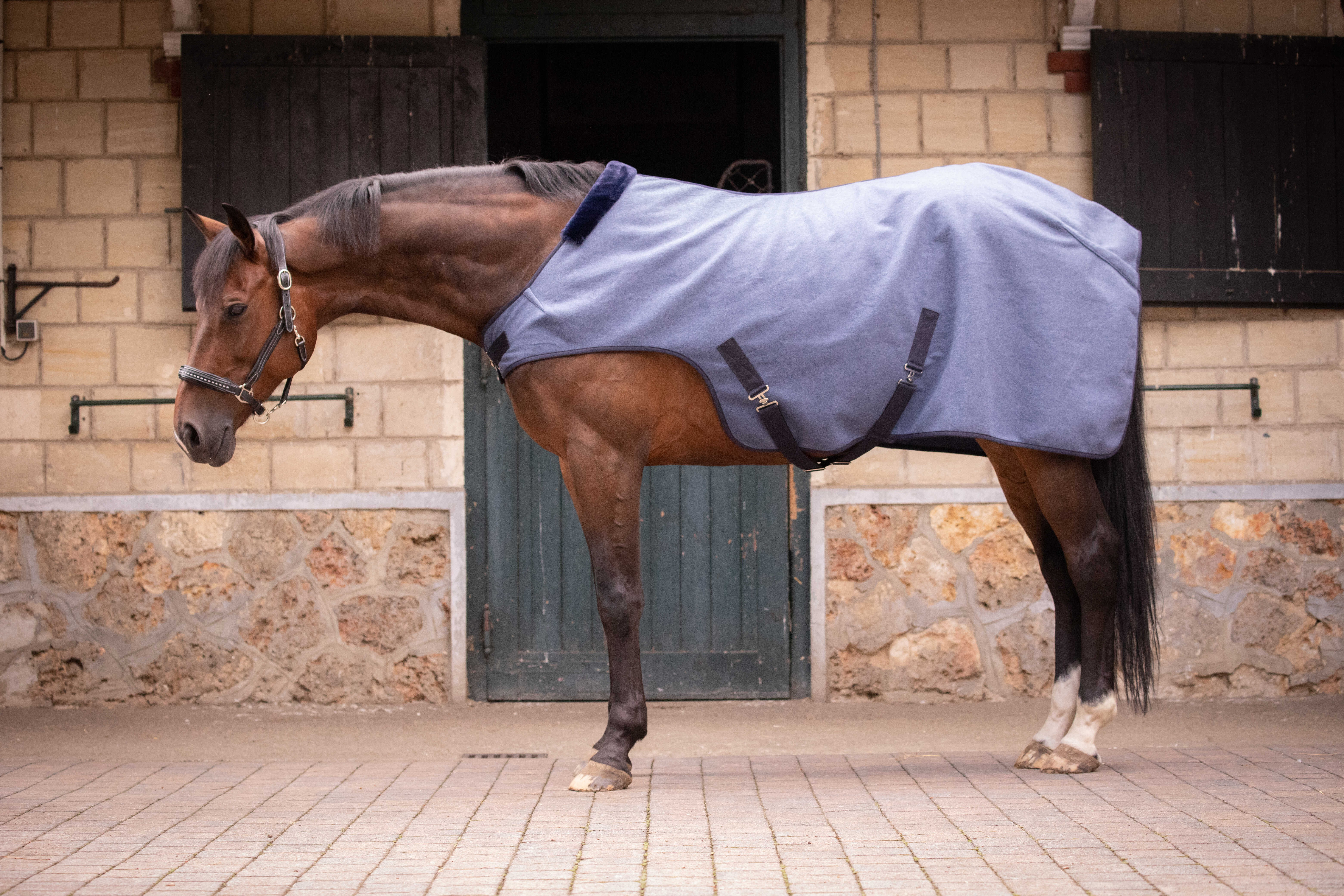 Cobertor Walker Wooltouch Paddock Sports Branco mesclado