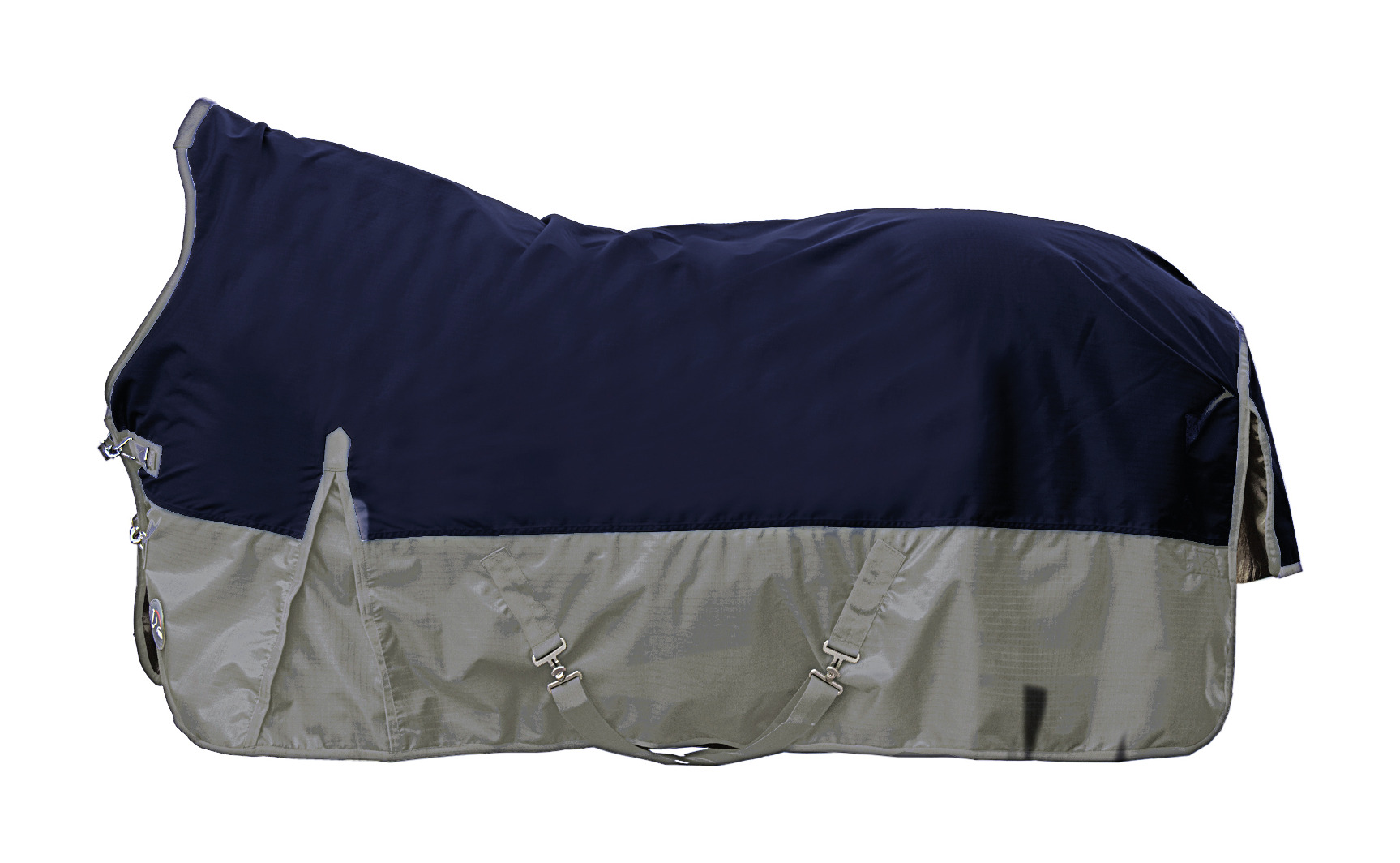 Capa highneck HKM Winnipeg 1200D 200g Azul escuro / cinza claro Capa highneck HKM Winnipeg 1200D 200g Azul escuro / cinza claro