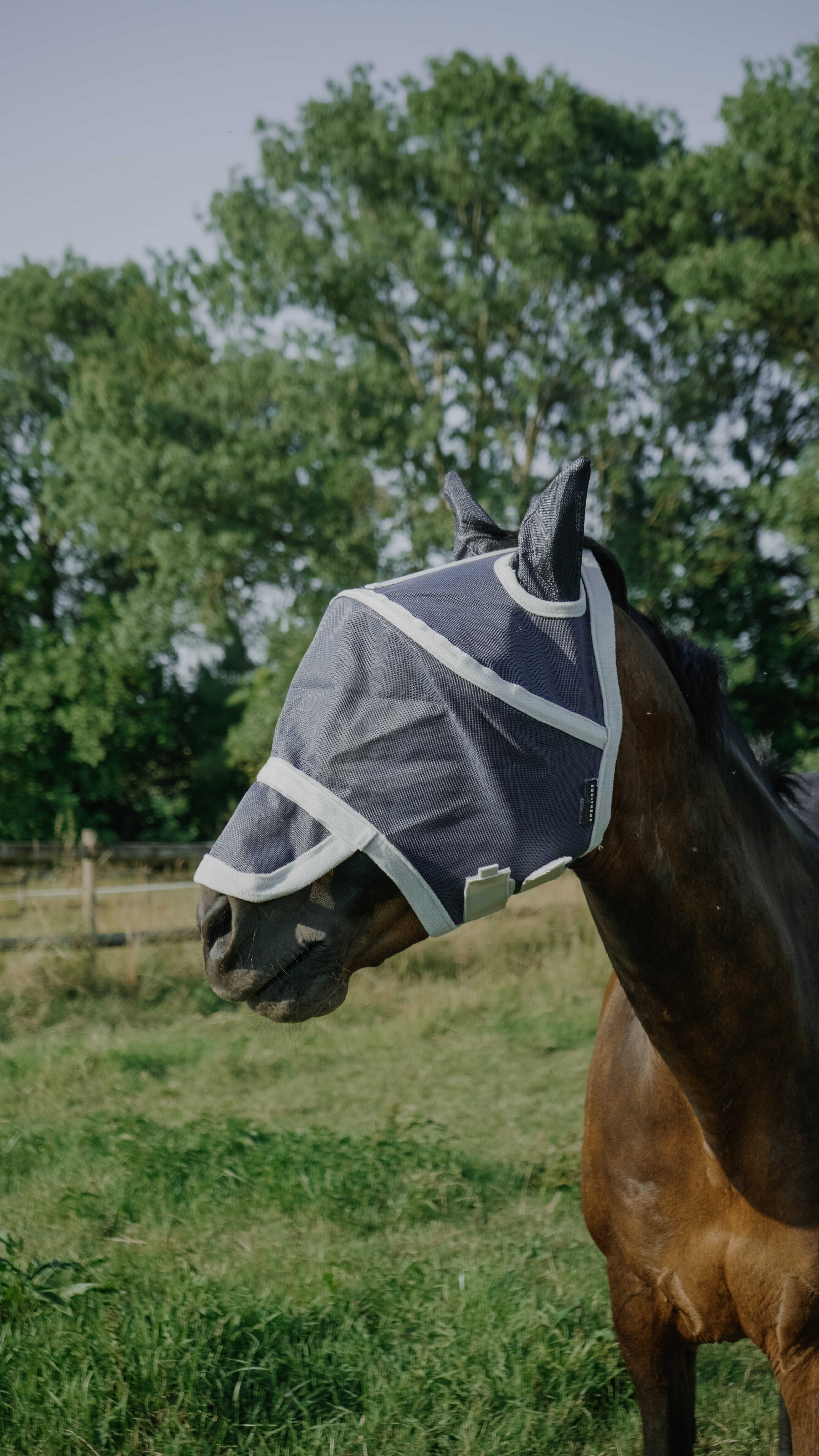 Máscara anti-moscas anti-UV Equithème Cerceau Marinho Azul-marinho