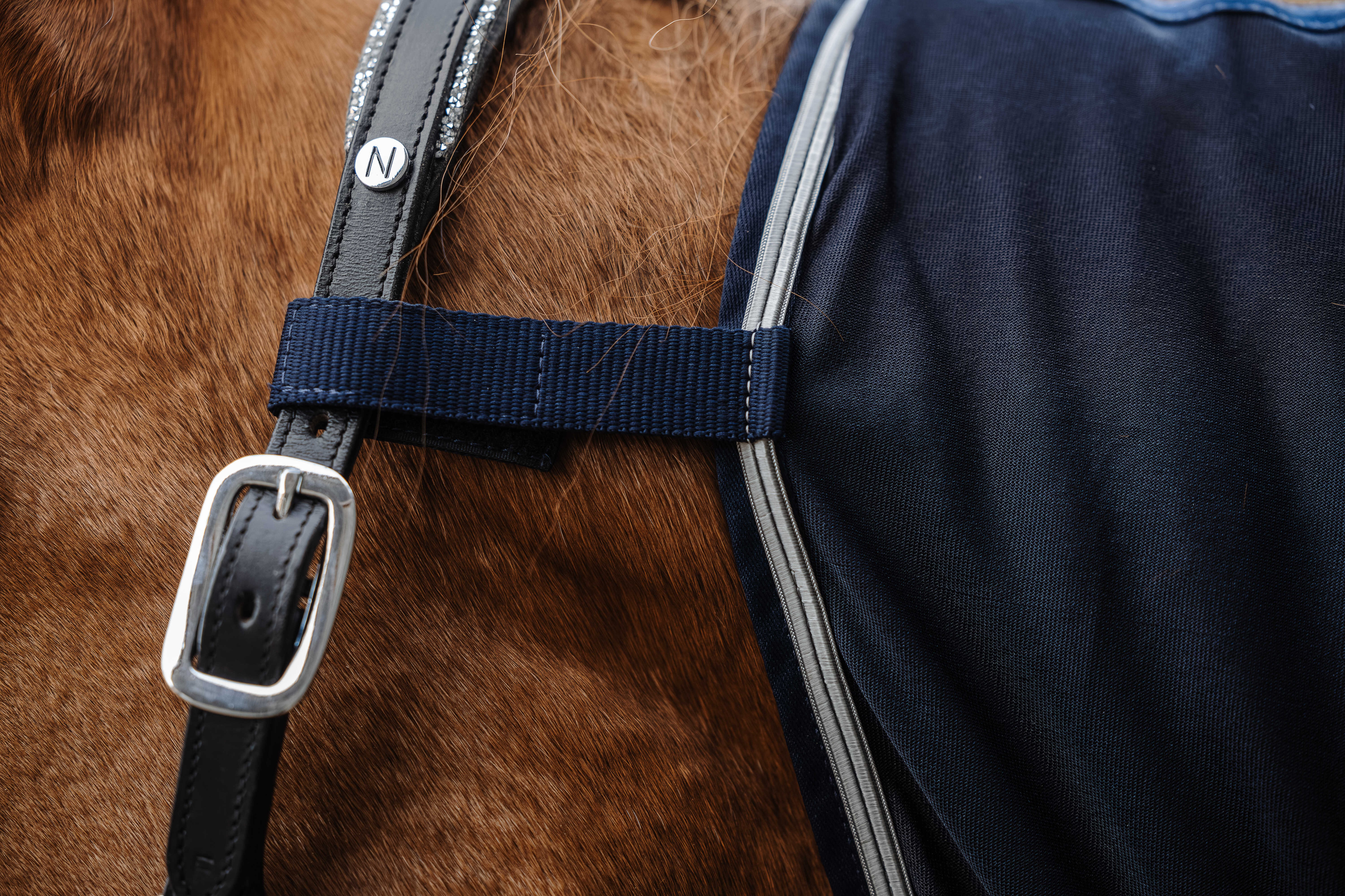 Camisa Equithème Micro mesh combo Azul-marinho