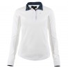 Polo de manga comprida Blaire Horze feminino - Branco / azul-marinho
