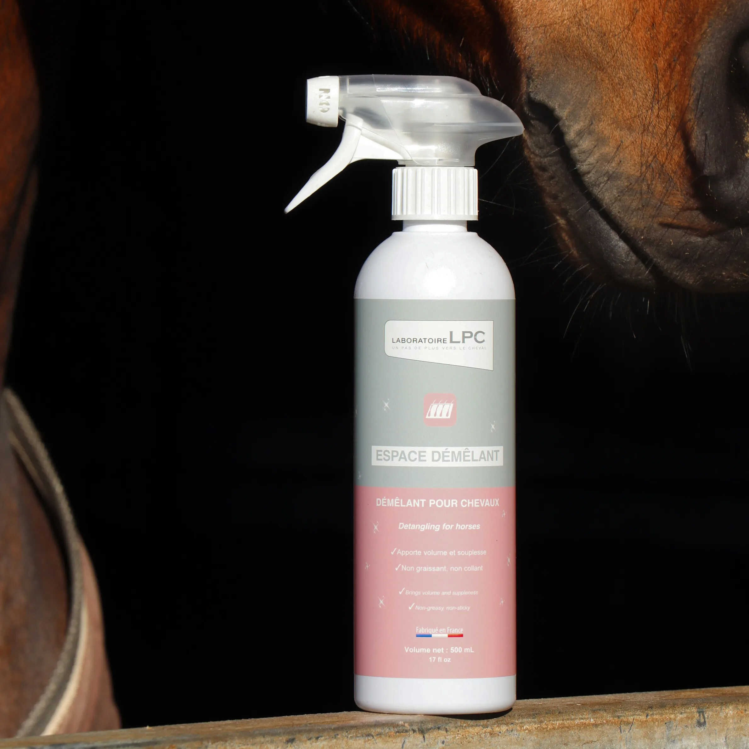 Spray desembaraçador para crina e cauda equina