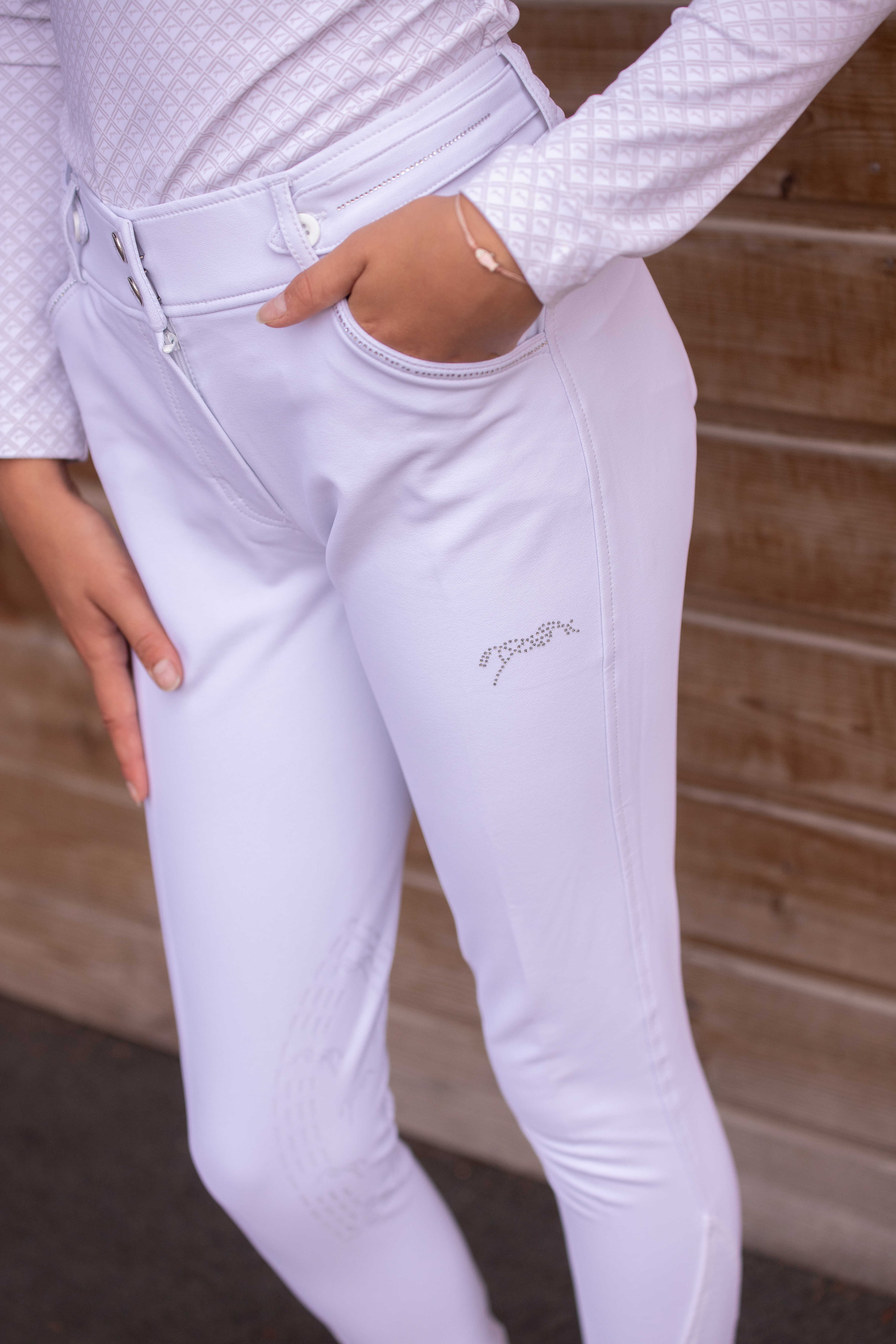 Calça de equitação Elegância Pénélope Branco