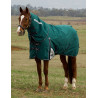 Manta Weatherbeeta ComFiTec Dynamic Turnout 220g com pescoço destacável - Verde floresta / azul-marinho