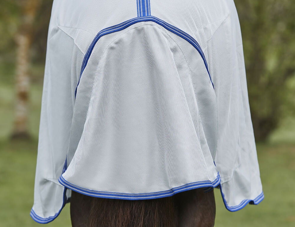 Capa anti-moscas Weatherbeeta ComFiTec Airflow II com pescoço destacável Cinza / azul / cinza