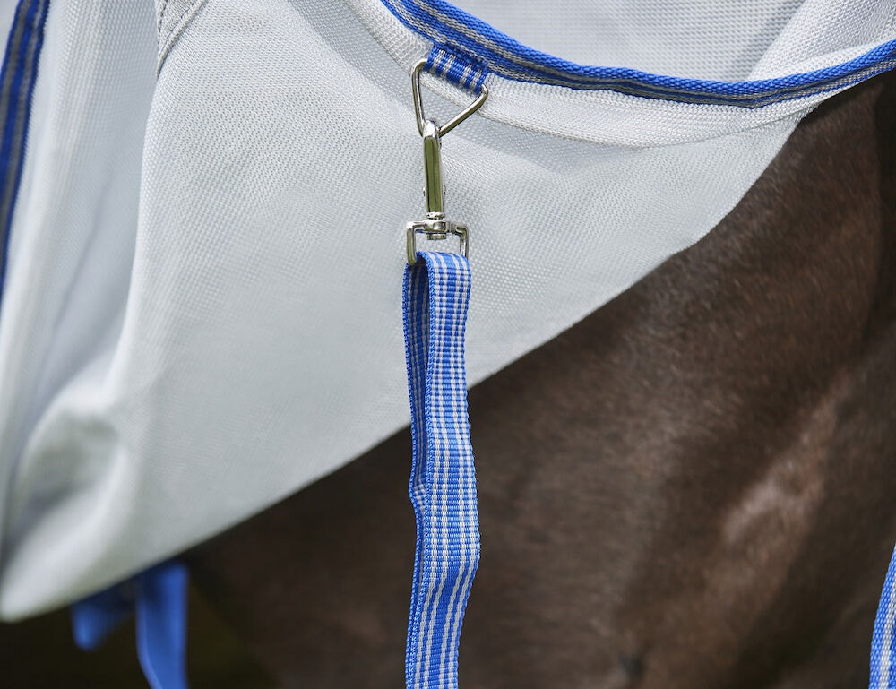 Capa anti-moscas Weatherbeeta ComFiTec Airflow II com pescoço destacável Cinza / azul / cinza