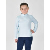 Camisola de equitação Dublin respirável de manga comprida para criança - Azul céu
