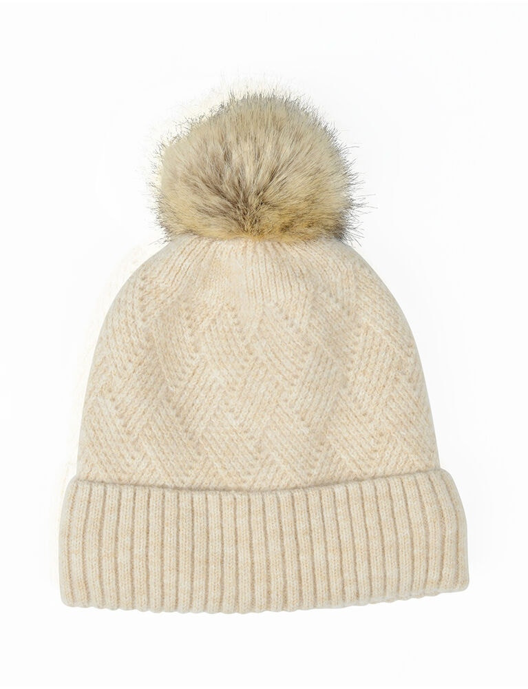 Conjunto cachecol e gorro Dublin Malha bege Conjunto cachecol e gorro Dublin Malha bege