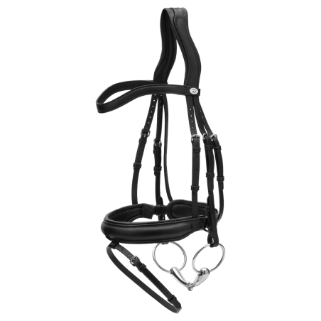 Bridão com muserola média em couro macio Dy'on