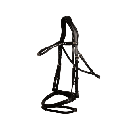 Bridão com muserola combinada média em couro macio Dy'on
