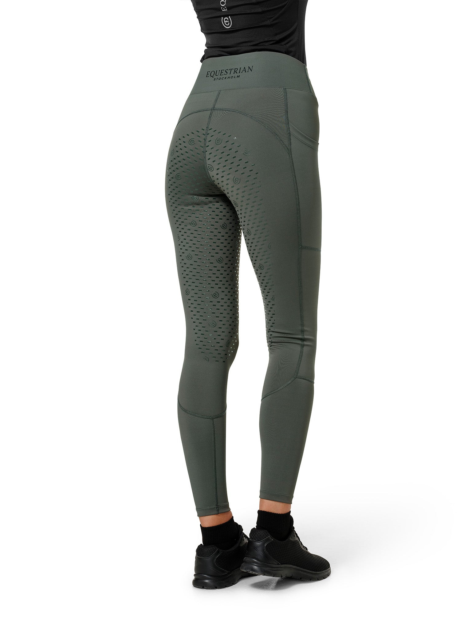 Legging de equitação Equestrian Stockholm Movement feminino Todo preto