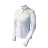 Polo de competição Equestrian Stockholm Light Breeze feminino de mangas compridas com proteção UV - Branco perfeição