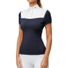 Polo de competição de mangas curtas Equestrian Stockholm refined mulher - Marinho