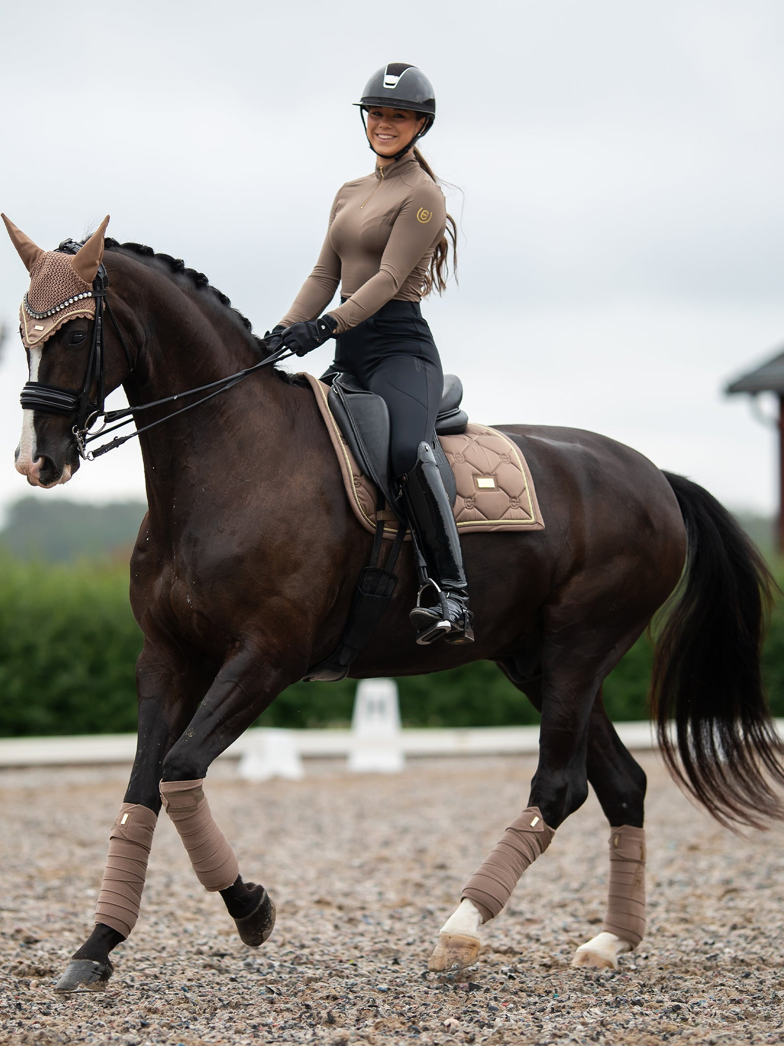 Manta de dressage Equestrian Stockholm Champanhe Bege Manta de dressage Equestrian Stockholm Champanhe Bege