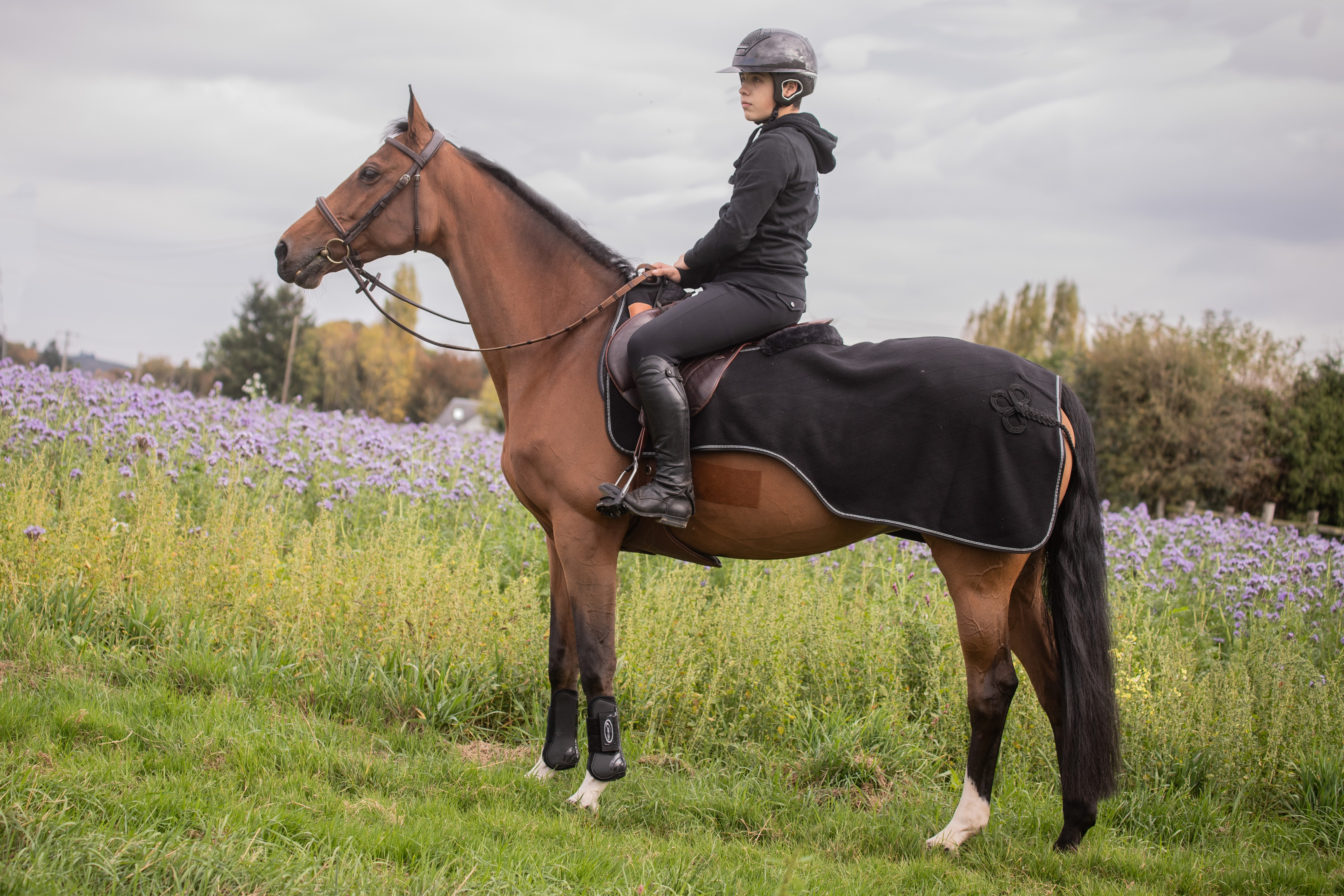 Cobre-rins polar Diagonal Paddock Sports Preto