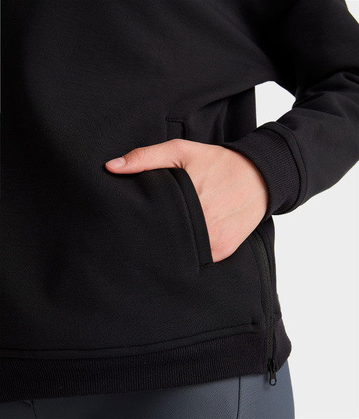 Sweatshirt de equitação com capuz Horse Pilot feminino Preto