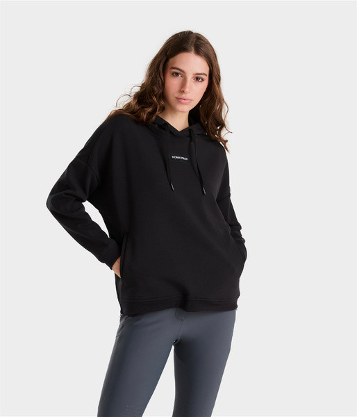 Sweatshirt de equitação com capuz Horse Pilot feminino Preto