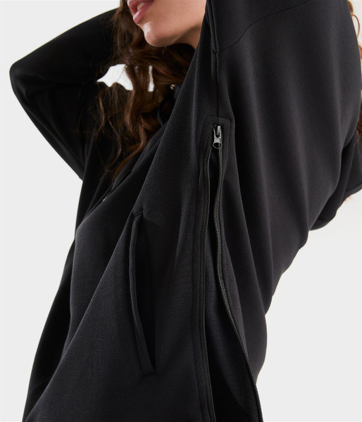 Sweatshirt de equitação com capuz Horse Pilot feminino Preto