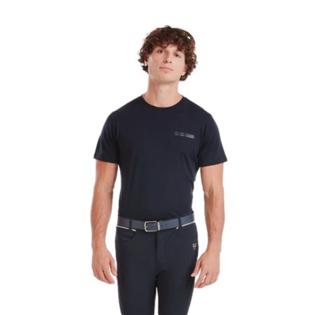 T-shirt de equitação Horse Pilot em lã merino para homem