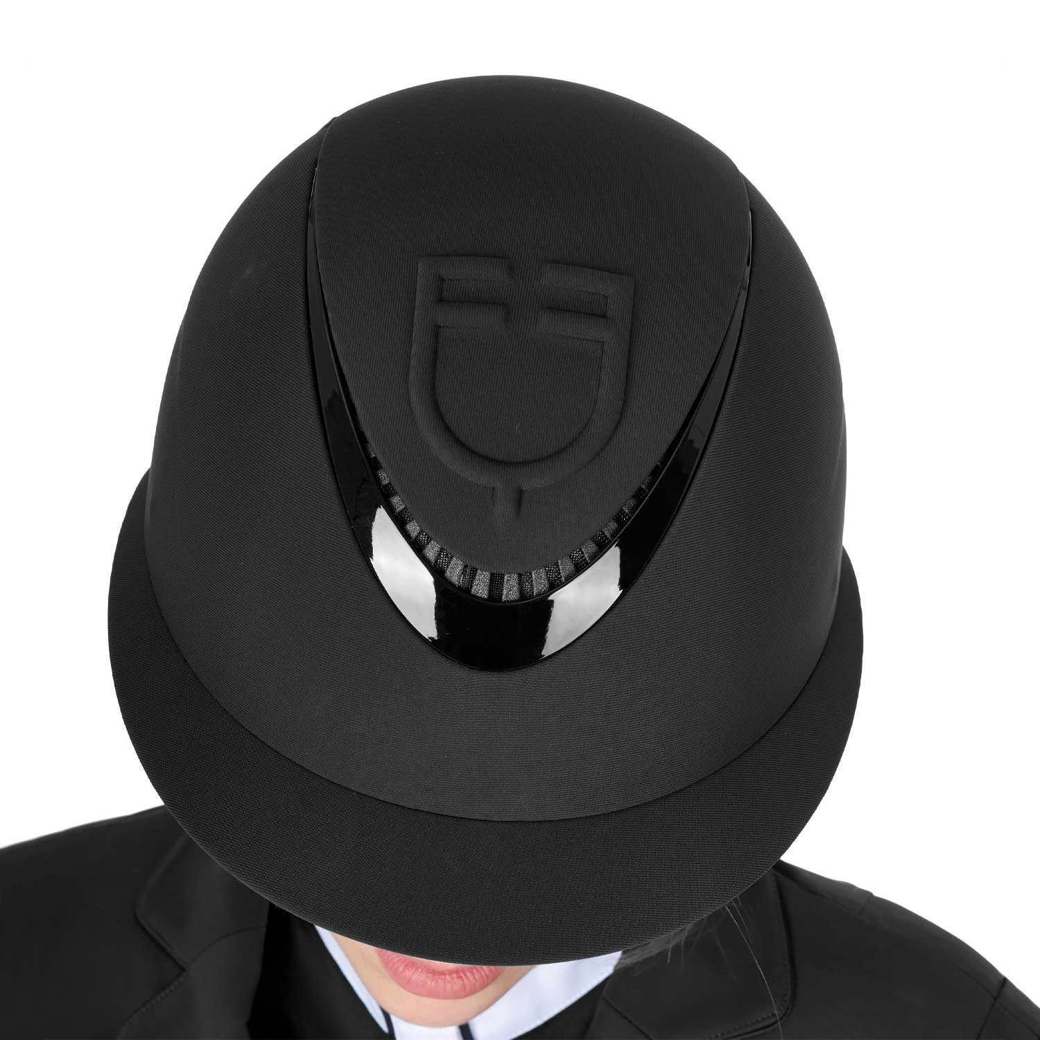 Capacete feminino com viseira larga e logotipo em relevo Equestro Preto
