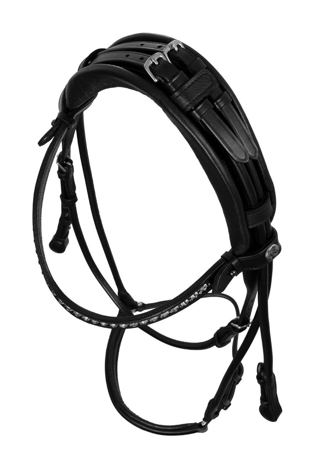 Bridão Girasole em couro de vitelo Acavallo Preto