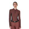 Polo Técnico de Treinamento Feminino de Manga Longa Equestro - Castanho
