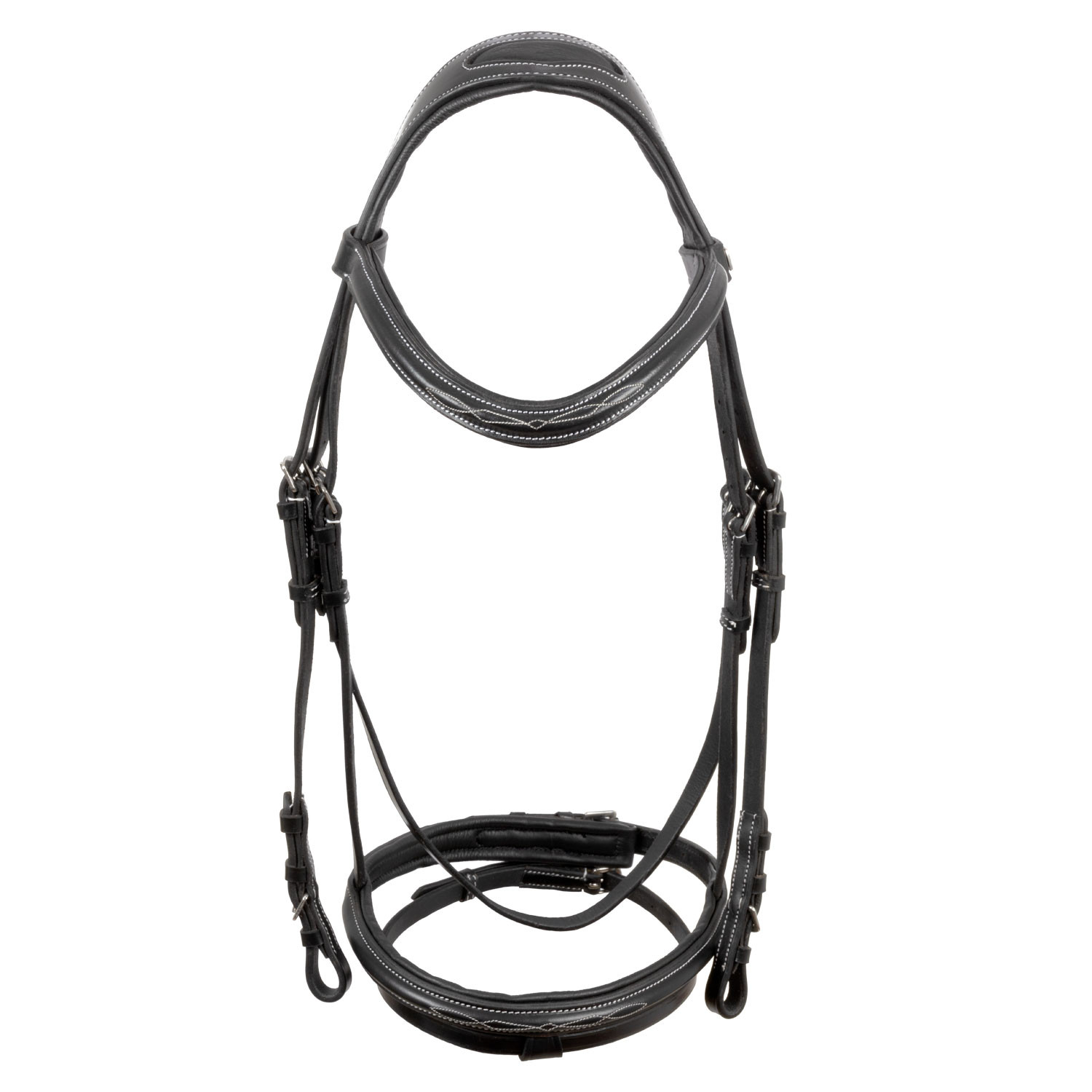 Bridão Supreme com Costura Contrastante e Rédeas Supreme Preto