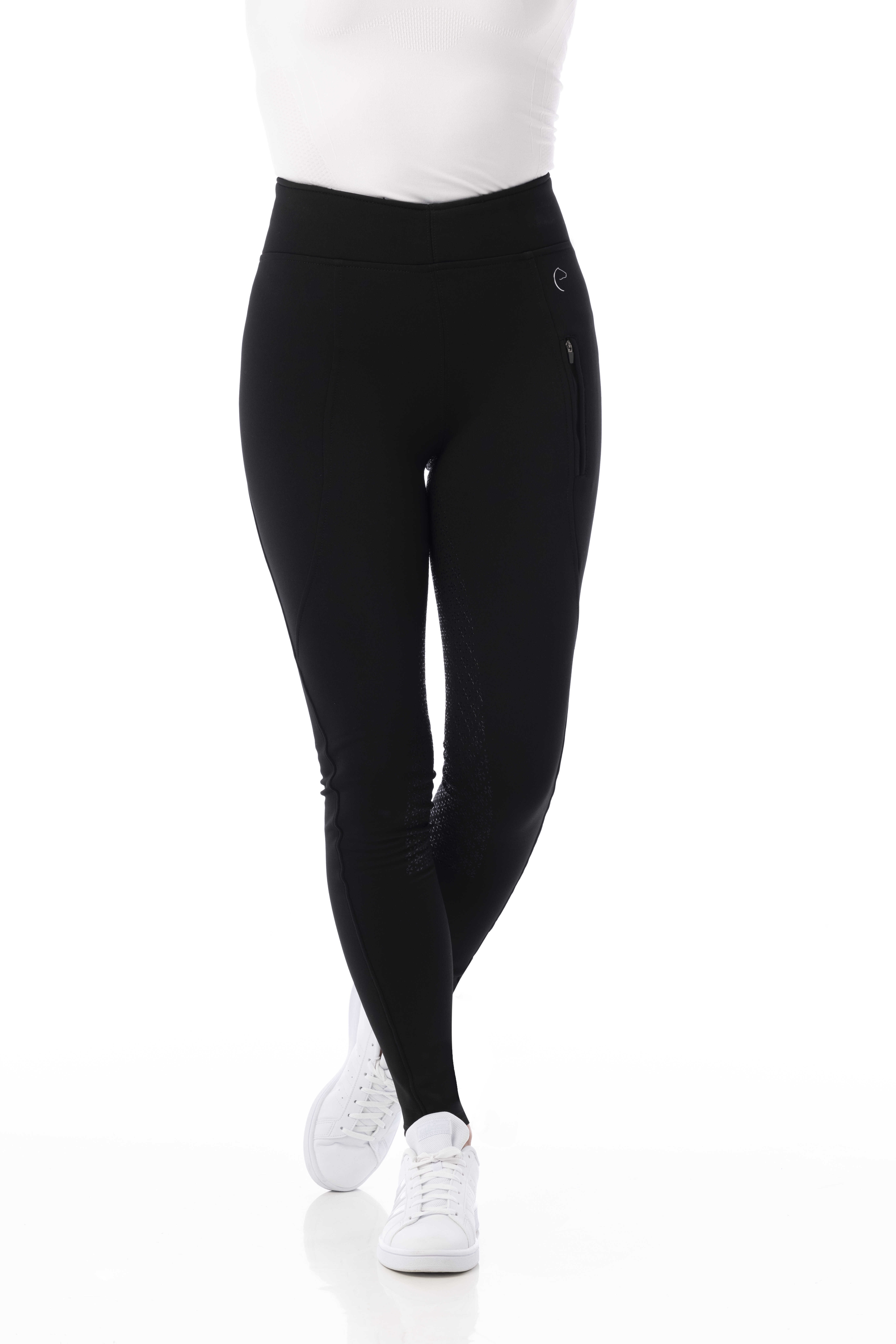 Calça Equithème Dolomyt com fundo de silicone infantil Preto Calça Equithème Dolomyt com fundo de silicone infantil Preto