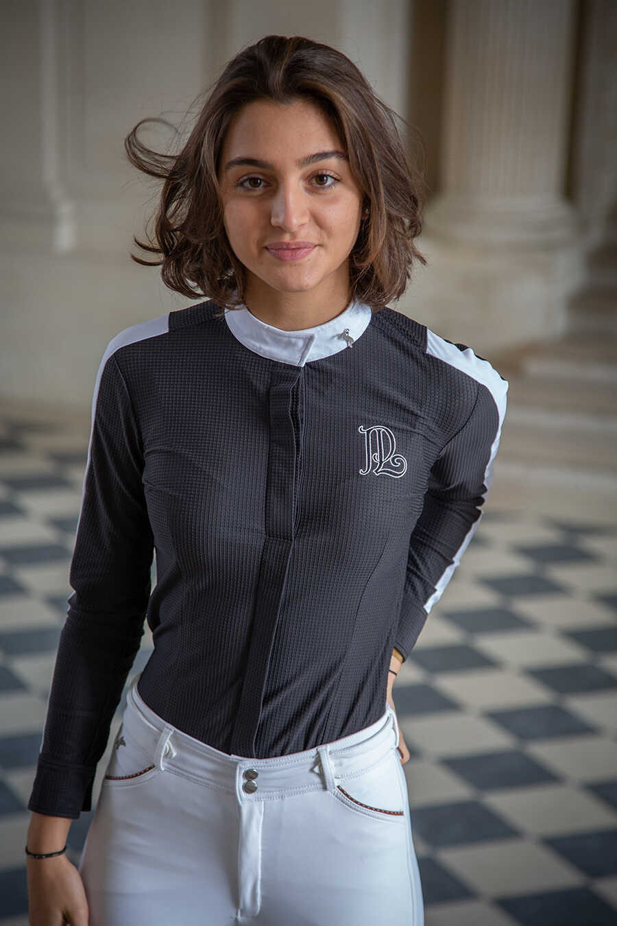 Camisa de competição Pénélope Showshirt Preto