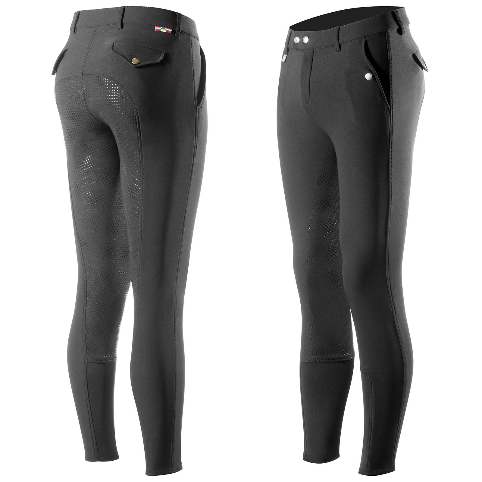 Calça com culote de silicone Horze Grand Prix masculino Preto