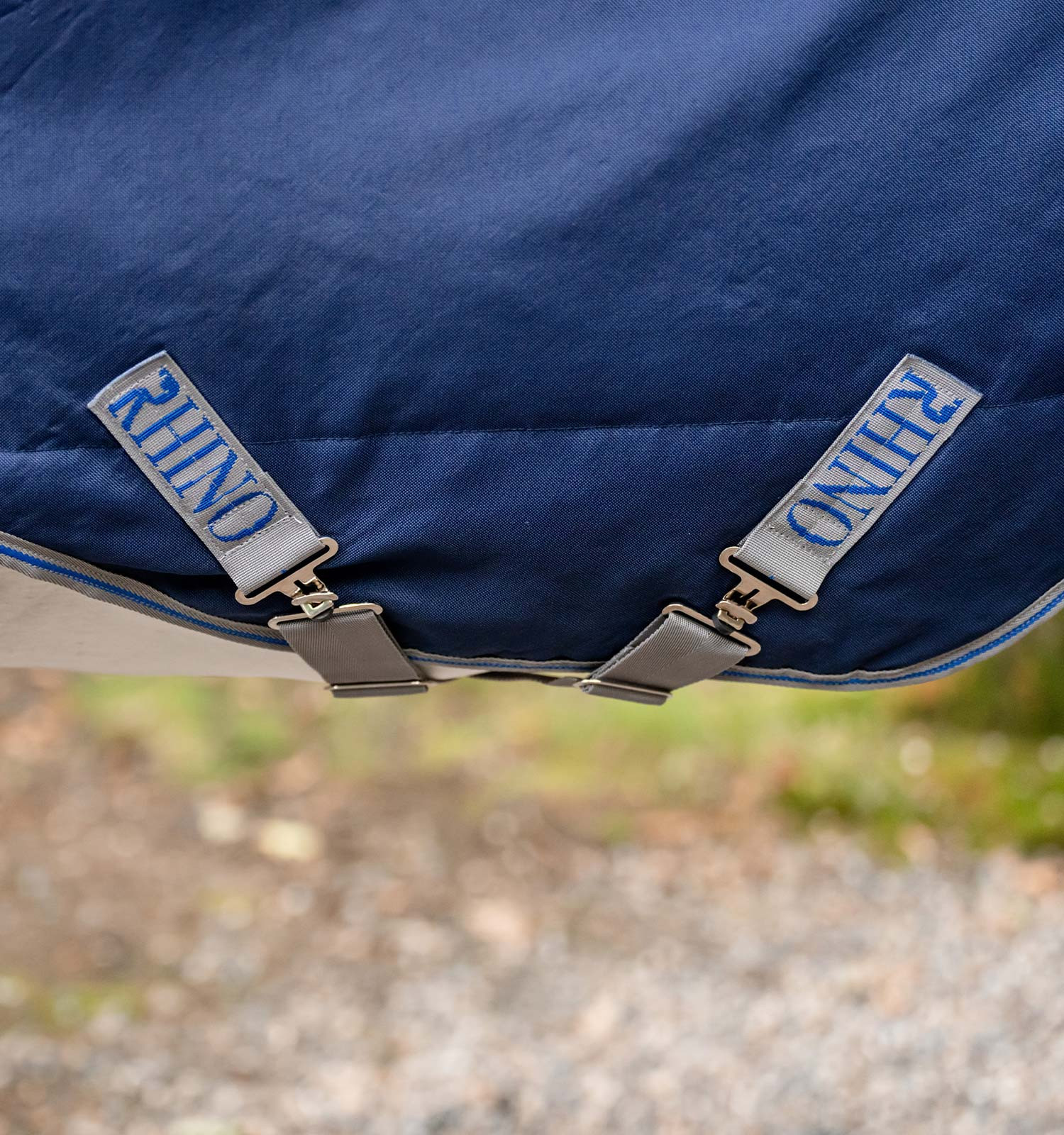 Capa de exterior Horseware Rhino® Plus Pónei 250g Preto / cinza titânio / azul clássico