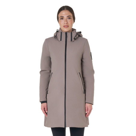 Casaco comprido feminino Equestro repelente à água e corta-vento