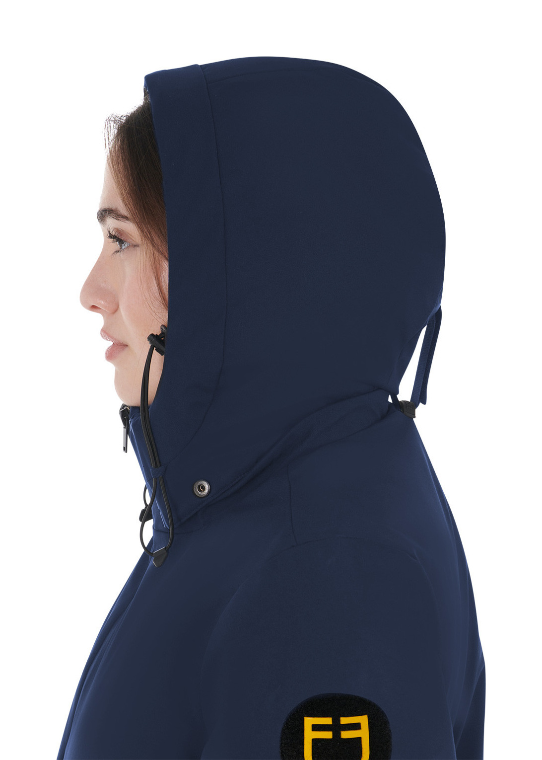 Casaco comprido feminino Equestro repelente à água e corta-vento Blazer marinho Azul-marinho