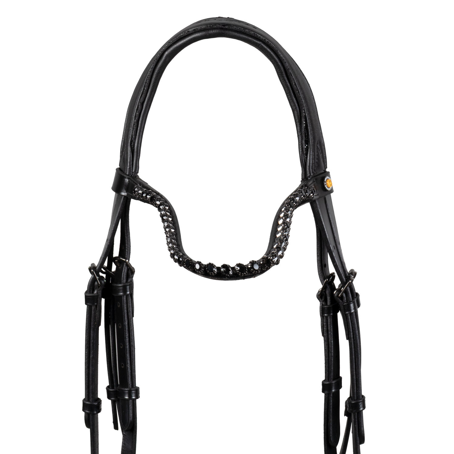 Bridão de dressage Equestro Diamond em couro Preto
