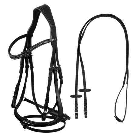Bridão Supreme Hemelite de dressage com rédeas de borracha
