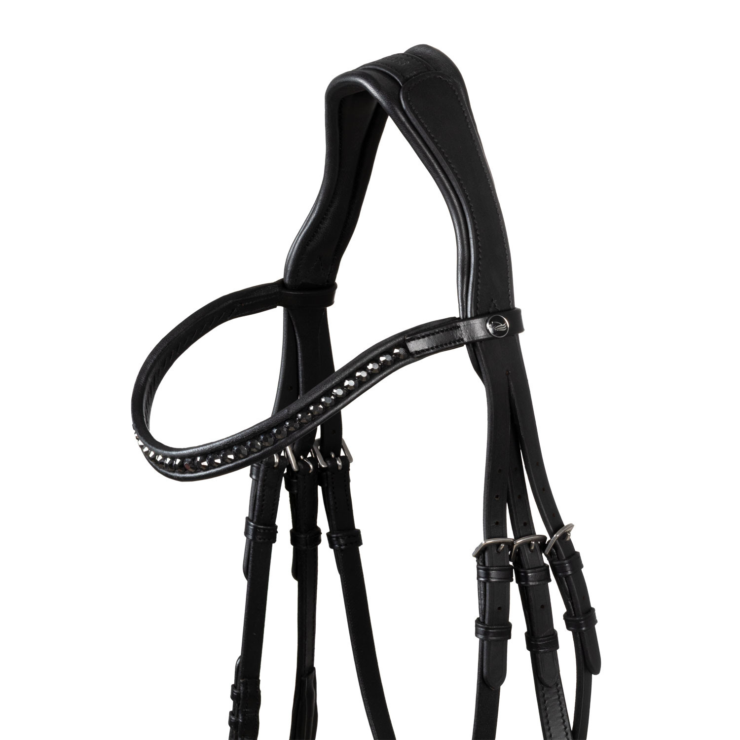 Bridão Supreme Hemelite de dressage com rédeas de borracha Preto