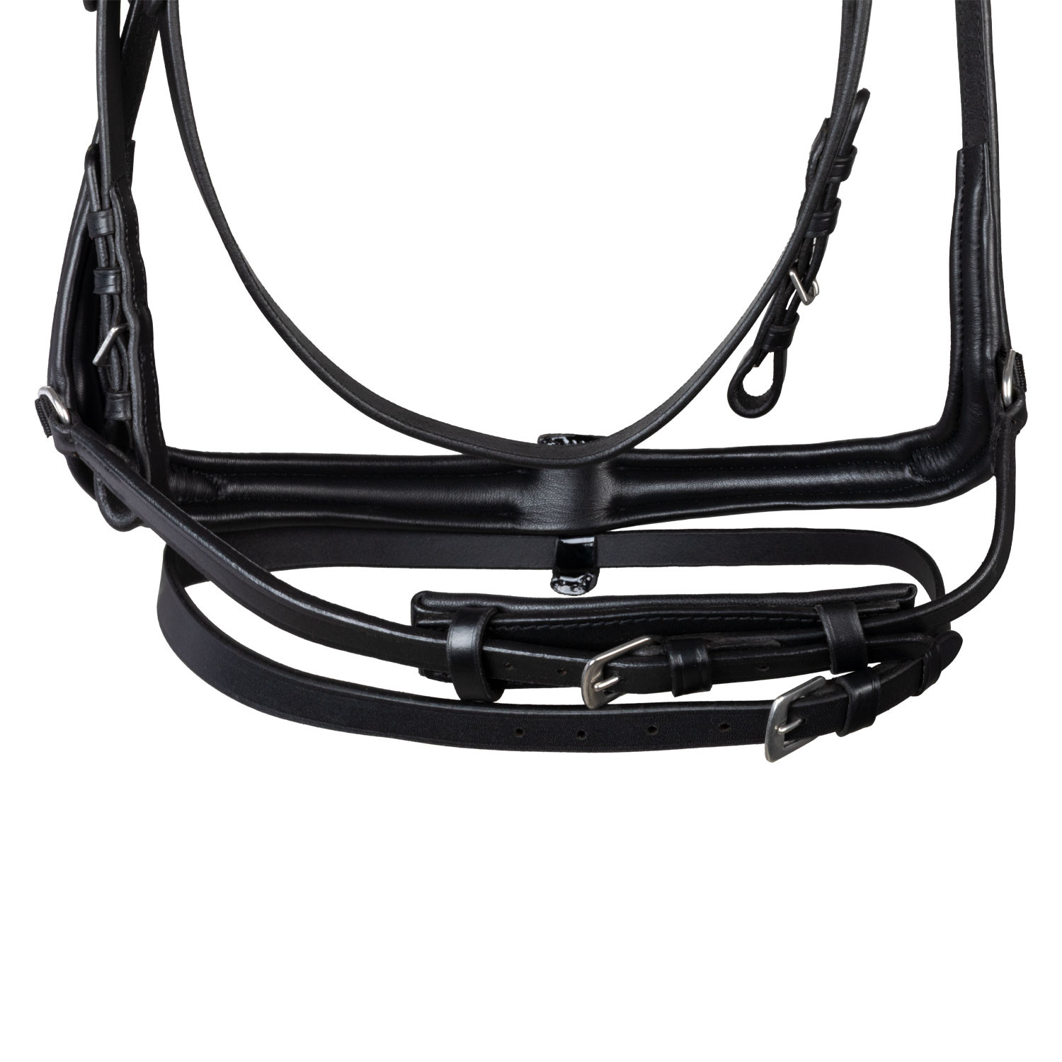 Bridão Supreme Hemelite de dressage com rédeas de borracha Preto