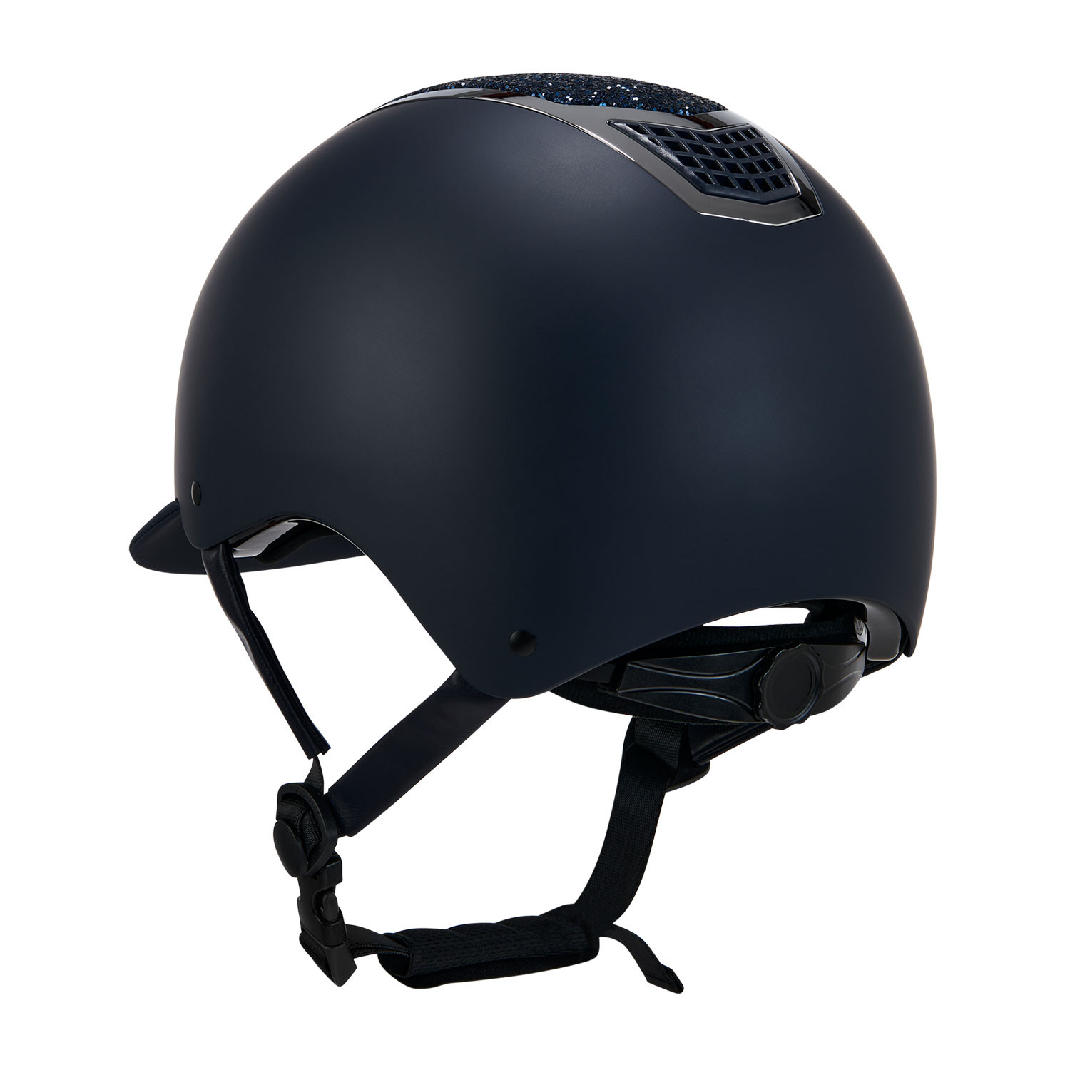 Capacete Equestro com strass Marinho / prateado Azul