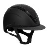 Capacete feminino Equestro Apocalypse, casco fosco com strass EN 1384-2023 - Preto / preto